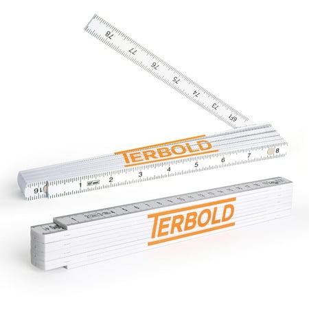 Folding Ruler 6ft 2m Yard Stick, Metric and Imperial Measurements, Durable Fiberglass Carpenter's Fold Rule Yard Stick (Pack of 2)