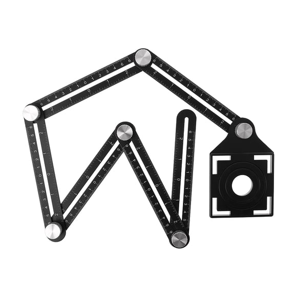 Folding Ruler Tile Hole Positioning Multi Template Angle Rulers for w/ Drill Guide for Puncher Carpentry