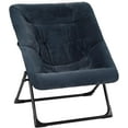 thumbnail image 1 of Comfy Saucer Chair for Adults, Soft Faux Fur Bedroom Chair, Accent Dorm Chairs, Flexible Living Room Reading Chairs, Oversized Folding Lounge Seat for Teens, X-Large, Navy Blue, 1 of 9