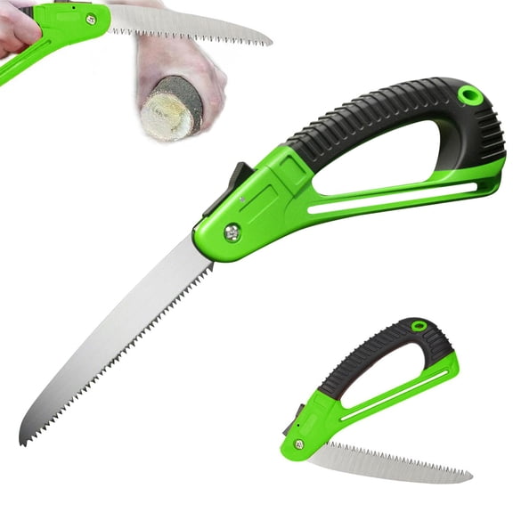 Folding Saw, Extra Long 14 inch Blade Backpacking Saws for Hiking Camping, Dry Wood Trimming Pruning Saw with 4 Cutting Angle Hard Teeth, Large Garden Saws with SK-5 Steel