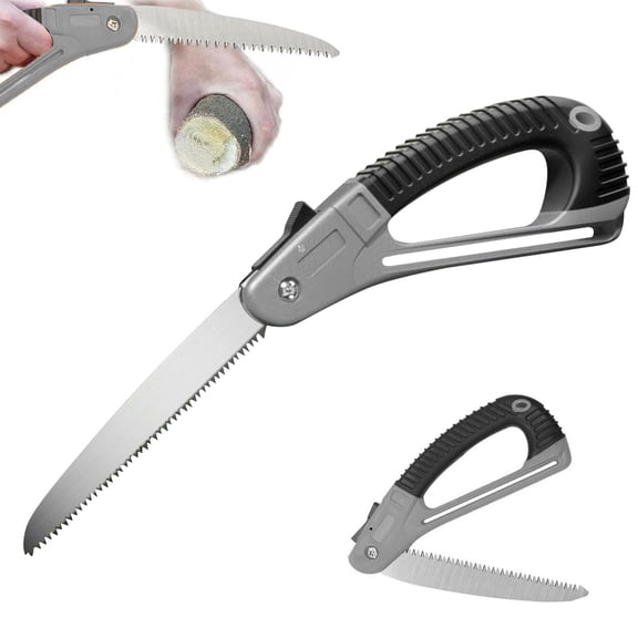 Folding Saw, Extra Long 14 inch Blade Backpacking Saws for Hiking Camping, Dry Wood Trimming Pruning Saw with 4 Cutting Angle Hard Teeth, Large Garden Saws with SK-5 Steel