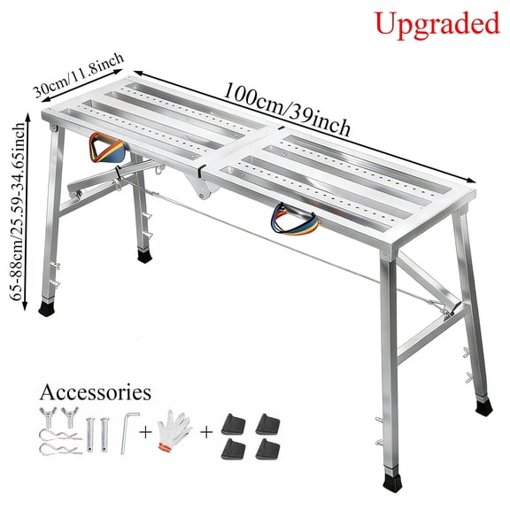 Folding Scaffolding Heavy-Duty Foldable, Railing Suitable for Home Renovation Steel Scaffolding, Anti-slip Pedal, Heavy-duty Thickened