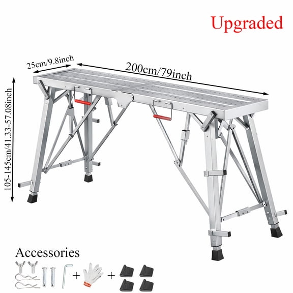 Folding Scaffolding Heavy-Duty Foldable, Railing Suitable for Home Renovation Steel Scaffolding, Anti-slip Pedal, Heavy-duty Thickened