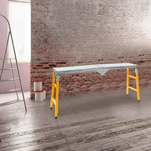 Folding Scaffolding Platform Portable Working Table Stand Adjustable Garage Rack