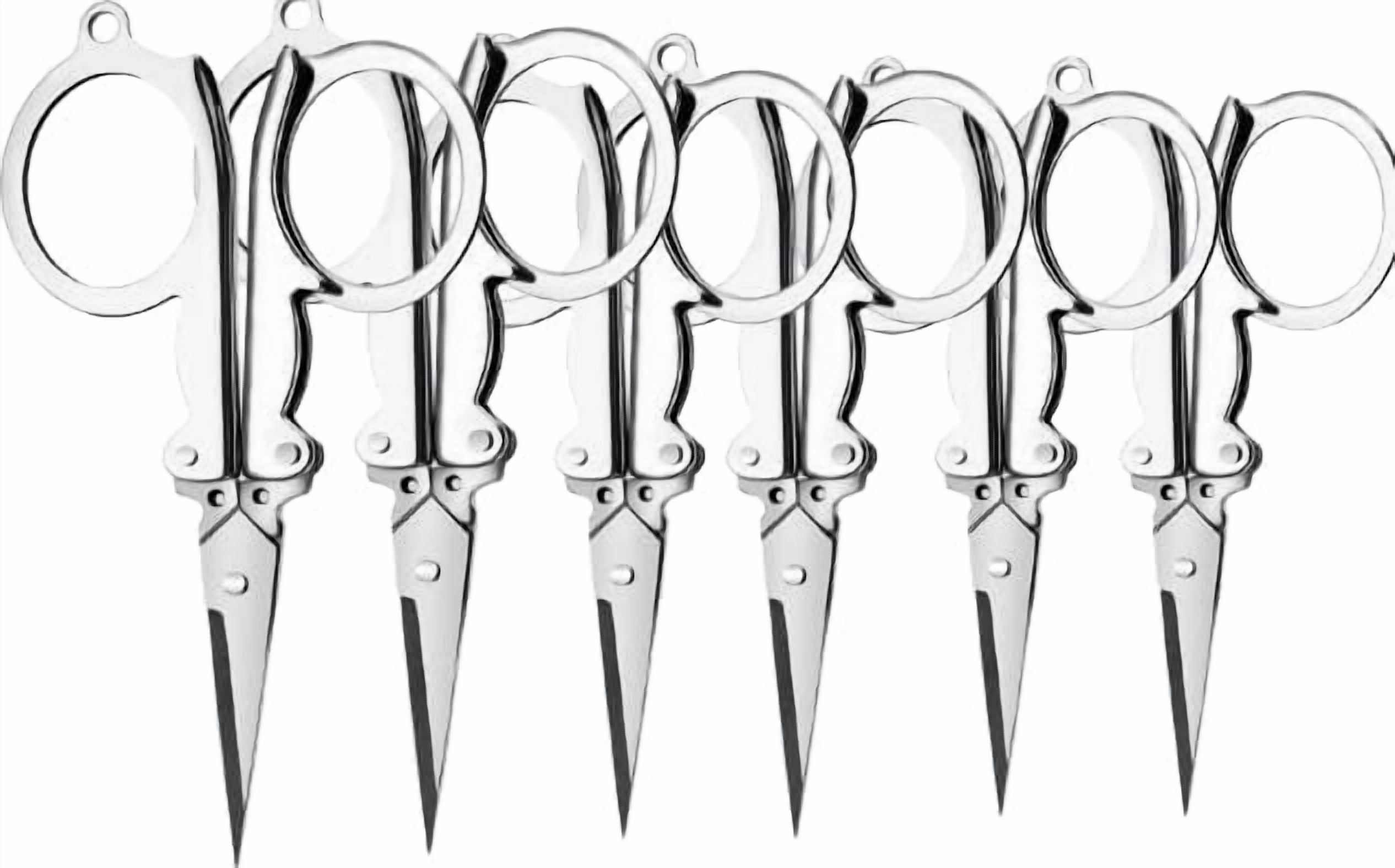 Folding Scissor Compact Pocket Stainless Steel 6 Pack Craft Project Scissor Kits (Set of 6)