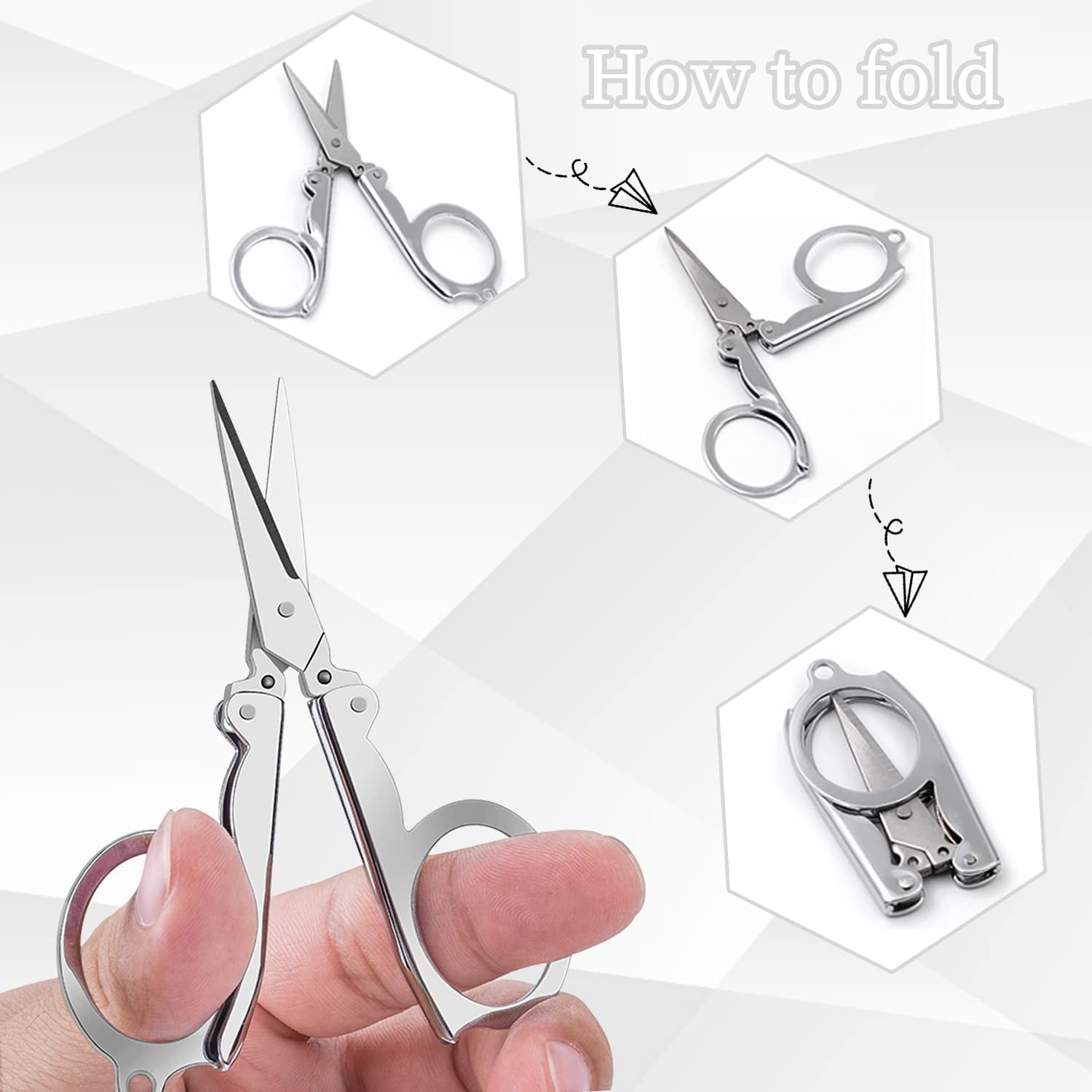 Folding Scissors, 10PCS Stainless Steel Folding Scissors Pocket ...