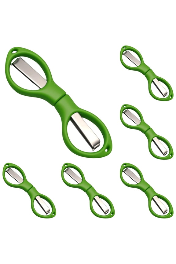 Folding Scissors, 6 Pcs Small Stainless Steel Foldable Scissors, Portable Mini Travel Scissors for Home Travel Office, Green