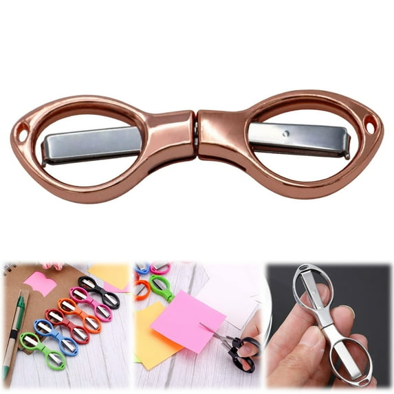 Folding Scissors, Portable Heavy-Duty Telescopic Cutter, Safety Foldable Pocket Badge Small Scissors for Home, Office, Craft, Sewing Accessories, Travel, 1 Pcs, 3.44x1.04"