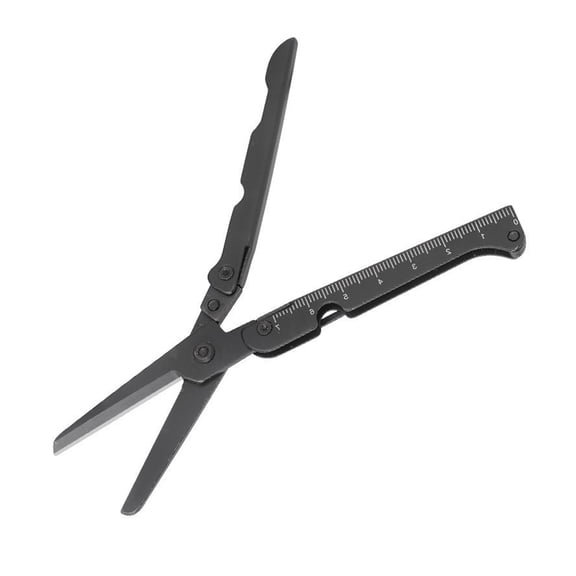 Folding Scissors, Stainless Steel Black Portable Multifunctional Pocket Scissors, 1 Piece Compact Outdoor Tool, Suitable for Camping Hiking Backpacking Emergency Survival Daily Use