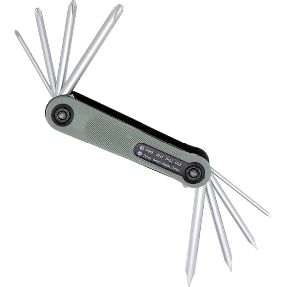 Folding Screwdriver Set, 8 in 1 Multitool, Universal Slotted Phillips Screwdriver, PH0-PH3, 3.0-7.0 (1 Pack 8Pcs)