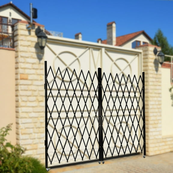 Folding Security Gate 6-1/2"H x 12"W Double Folding Door Wall Gate Scissor Gate