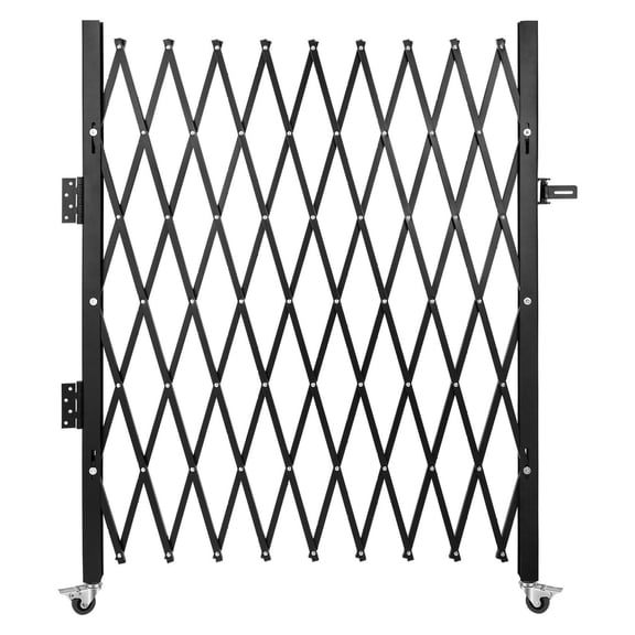 Folding Security Gate 74", Steel Accordion Door Gate, Adjustable Width Barricade Gate with Padlock, Single Folding Security Door for Hallways & Entryways