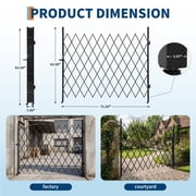 Folding Security Gate Expandable Barricade Driveway Gate | Metal Expandable Mobile Barricade, Retractable Retractable Gate Outdoor,Folding Safety Barricade with Casters