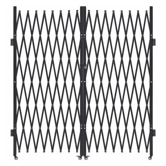 Folding Security Gate - Lockable Scissor Gate, 155.12 x 86.81in Steel Retractable Barrier for Entry, Garage, Warehouse, Pool Safety