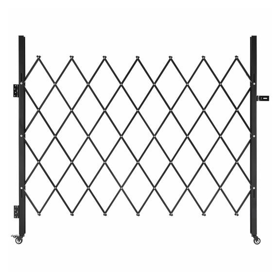 Folding Security Gate, Lockable Scissor Gate - 70.87 x 63.39in Steel Retractable Barrier for Entryways, Garage, Warehouse, Pool Safety