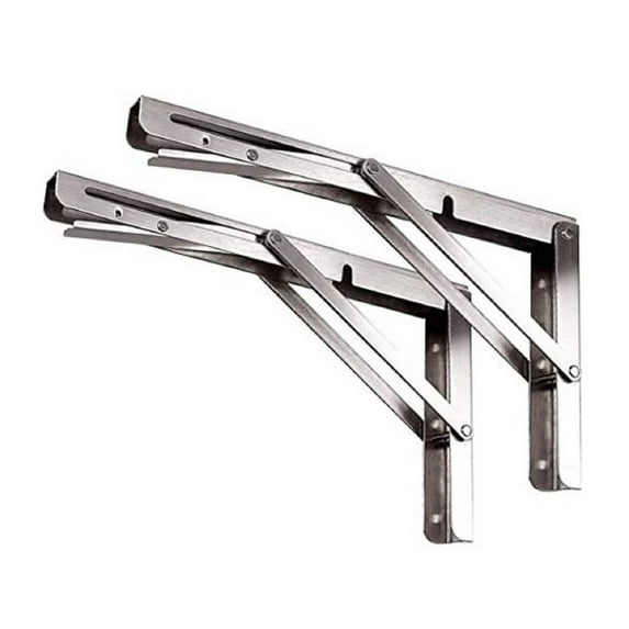 Folding Shelf Bracket, 12in Collapsible, Heavy-Duty Stainless-Steel Space Saving for Garage, Kitchen, Workshop, Storeroom. Max Load 330lb