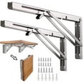 Folding Shelf Bracket, 16" / 400Mm Stainless Steel Folding Wall Bracket