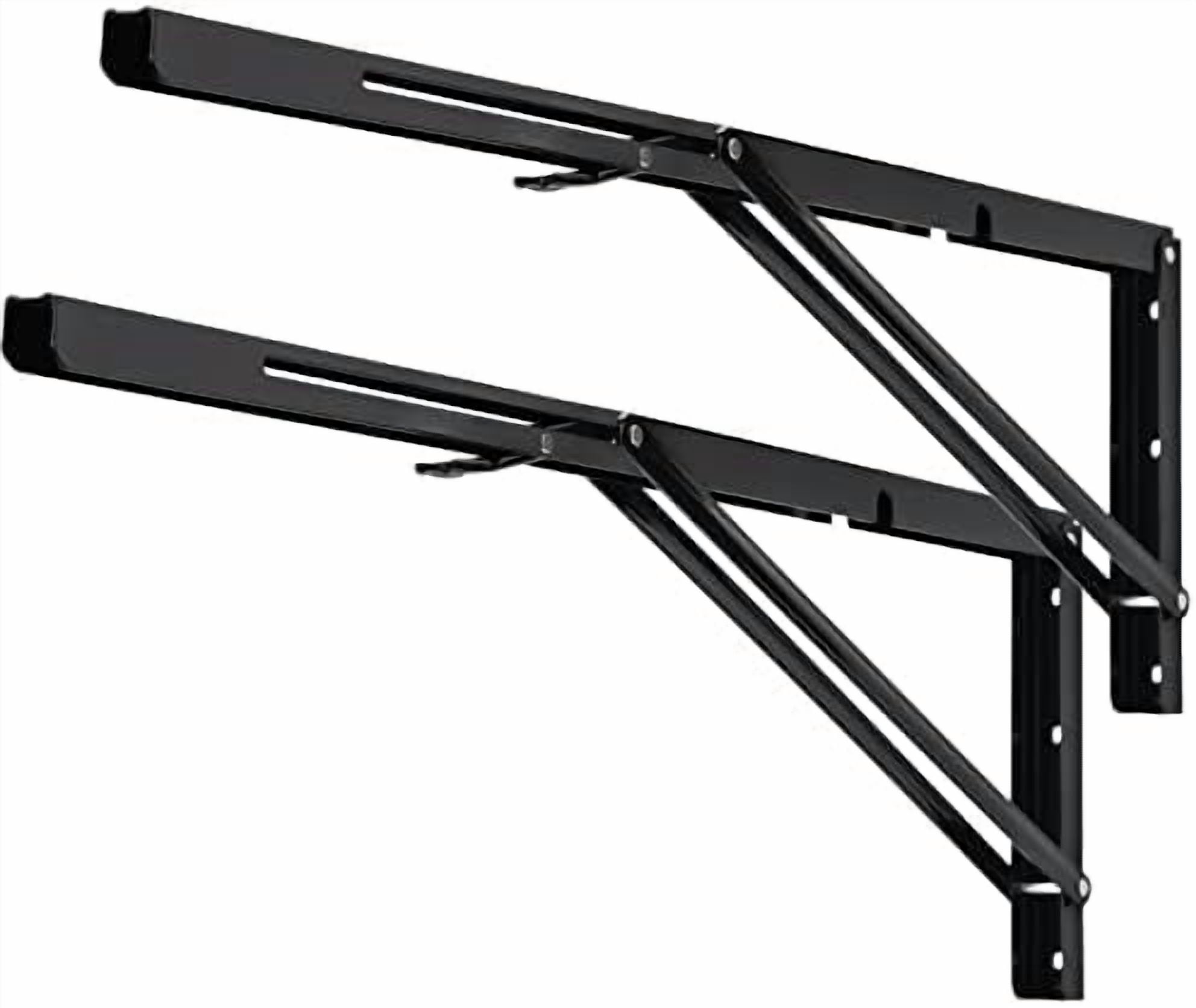 Folding Shelf Brackets, 24 Inch Heavy Duty L Bracket, Black DIY ...