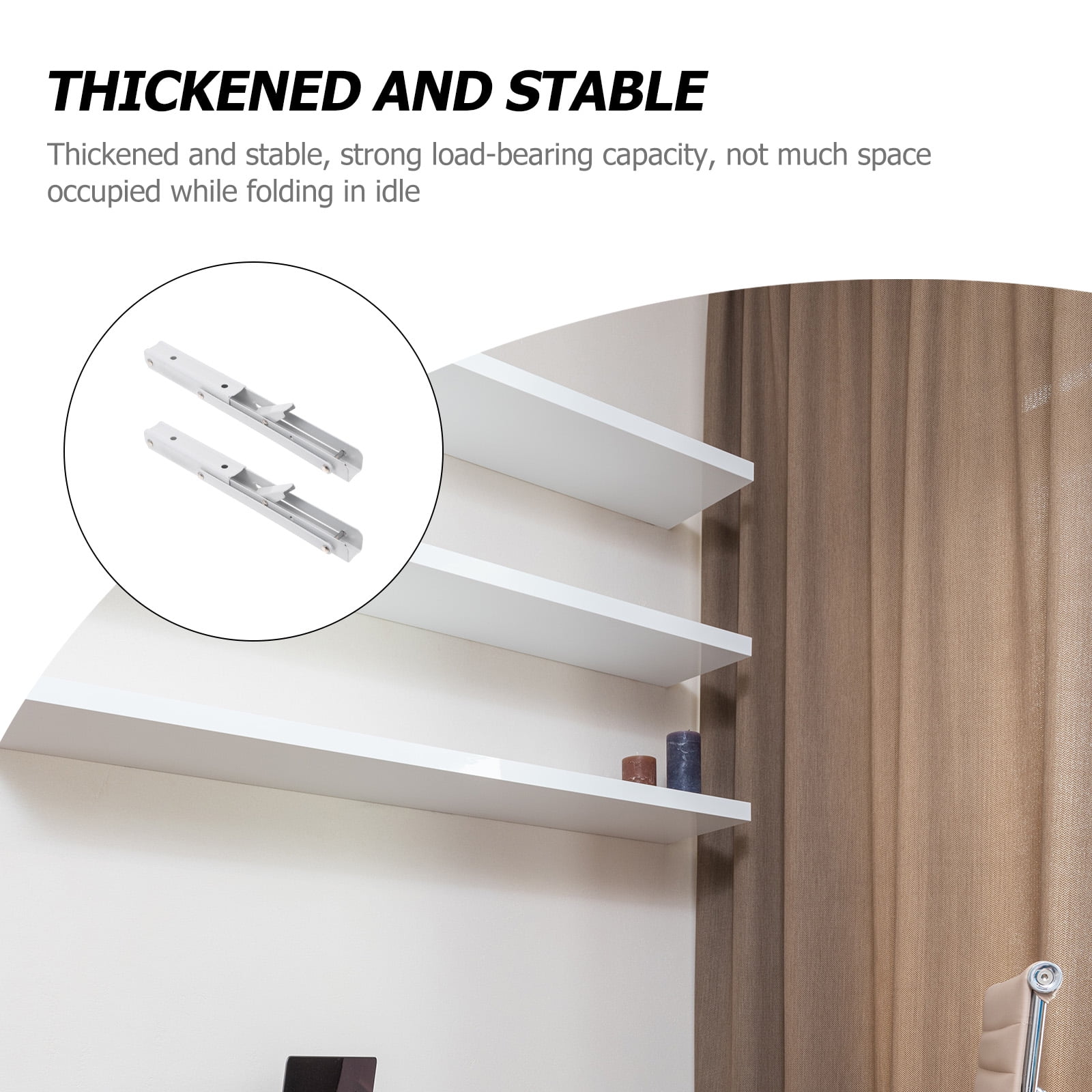 Folding Shelf Brackets 2PCS 10 inch Folding Shelf Bracket Stainless