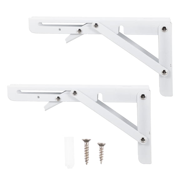 Folding Shelf Brackets 2PCS 8 inch Folding Shelf Bracket Stainless Steel Triangle Folding Support