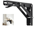thumbnail image 1 of Folding Shelf Brackets, 8 Inch Durable Fold Down L Bracket, Wall Mounted Table Hinge with 90 Degree Locking, 1 of 9
