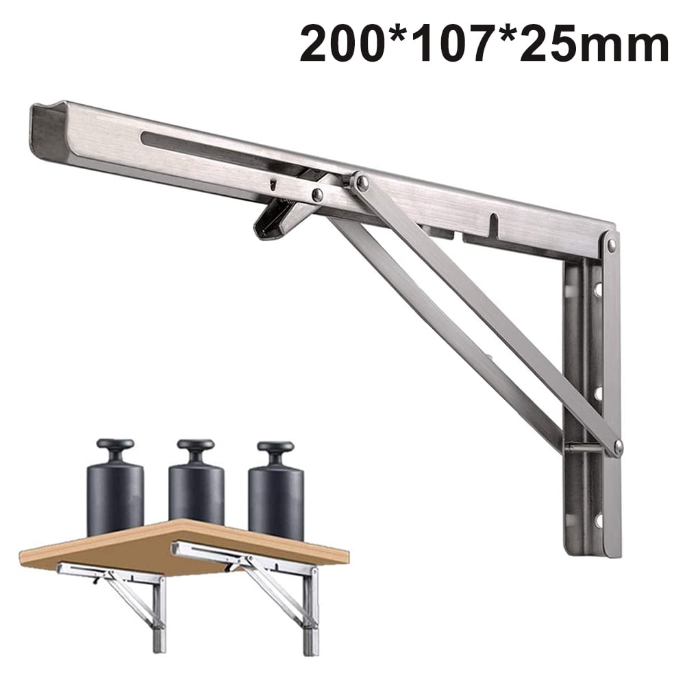 Folding Shelf Brackets , Heavy Duty Stainless Steel Collapsible Wall