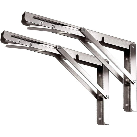 Folding Shelf Brackets for Diy Projects, Space Saving Triangle Structure Stainless Steel Brackets