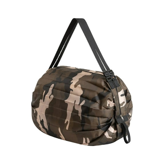 Folding Shopping Bag Portable Reusable Grocery Tote Bag for Outdoor Large Capacity Foldable Nylon Eco-Friendly Sustainable Durable Lightweight Compact Carryall Camouflage