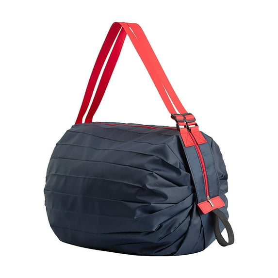 Folding Shopping Bag Reusable Grocery Bag Navy Blue Large Capacity Portable Tote for Travel Supermarket Eco-Friendly Carry