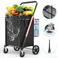 thumbnail image 2 of XING LANG Gigantic Folding Shopping Cart – Heavy Duty Double Basket Cart With Braked Wheels & Liner 2 of 11