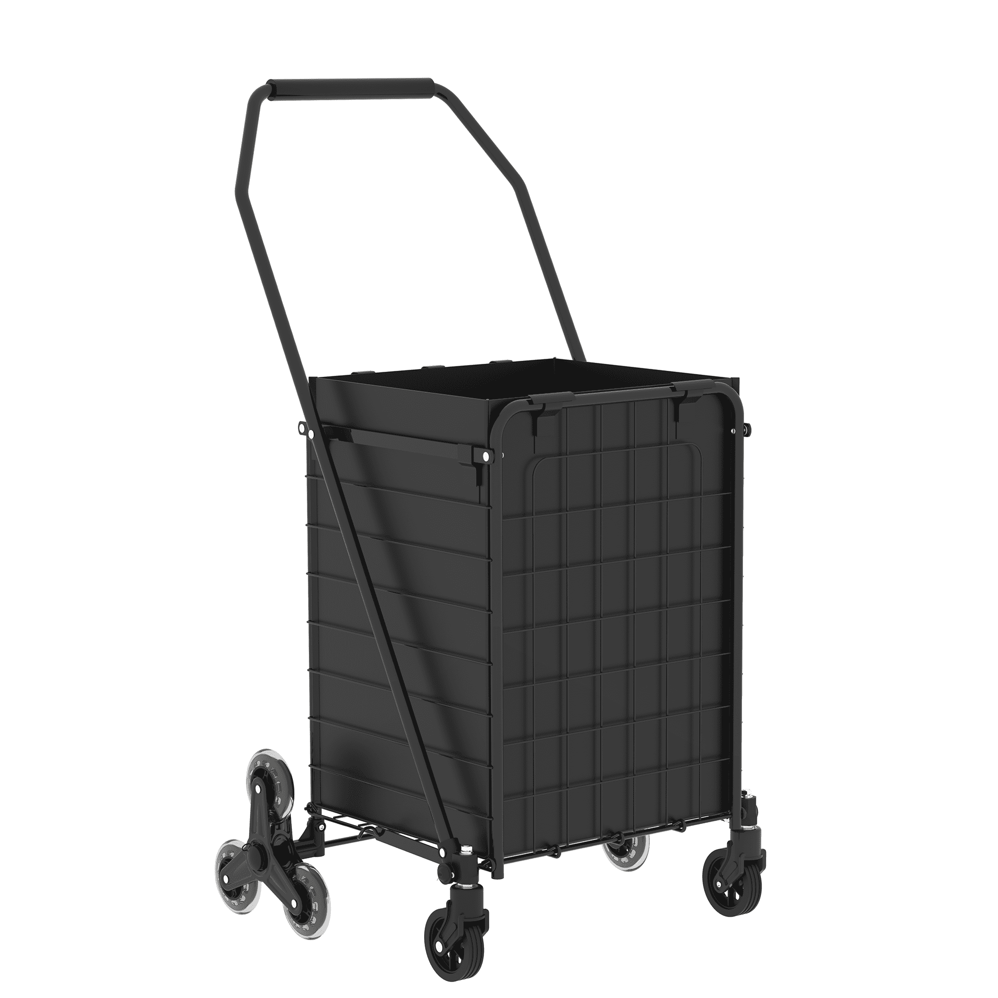Folding Shopping Cart 65L 120 lbs Capacity 600D Oxford Cloth with 360° Wheels for Grocery Travel Camping