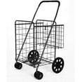 thumbnail image 1 of Folding Shopping Cart Double Basket Jumbo Size 150lb Capacity by USA Cash and Carry | Black, 1 of 4