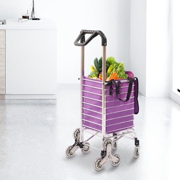 Folding Shopping Cart Grocery Trolley Laundry Stair Climbing Handcart 6/8 Wheels