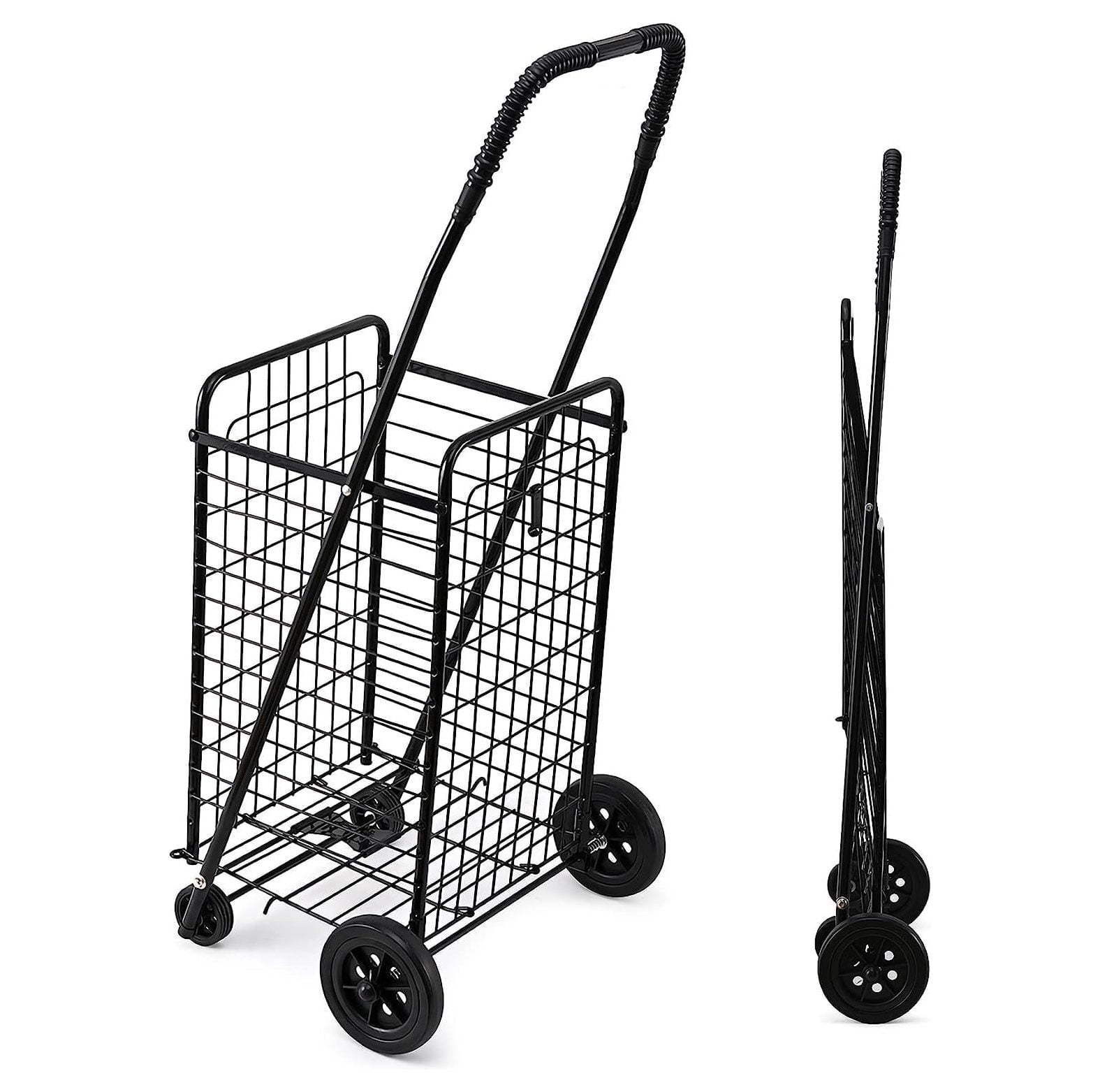 Folding Shopping Cart,Grocery Utility Shopping Cart with Four Folding Portable