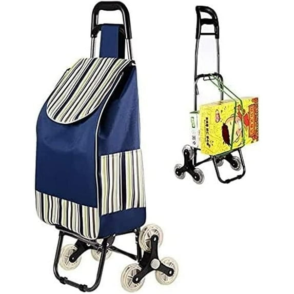 Folding Shopping Cart, Grocery Wagon, Fishing Cart, Garden Carts Wagons With Wheels Stair Climbing Dolly