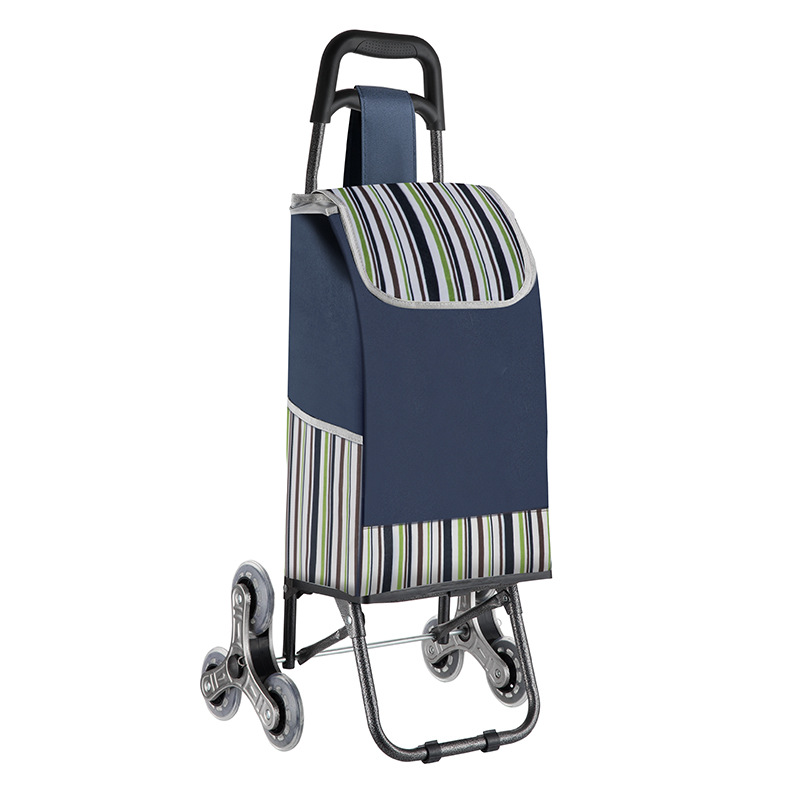 Folding Shopping Cart, Heavy Duty Grocery Cart with Wheels, Easy StairClimbing Large Utility