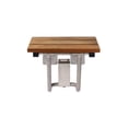 thumbnail image 1 of Folding Shower Chair for Elderly and Disabled, ADA Folding Shower Seat Wall Mounted Holds Upto 400lbs | Teak Shower Bench | 304 Stainless Steel Teak Shower Stool for Inside Shower | 18" x16”, 1 of 5