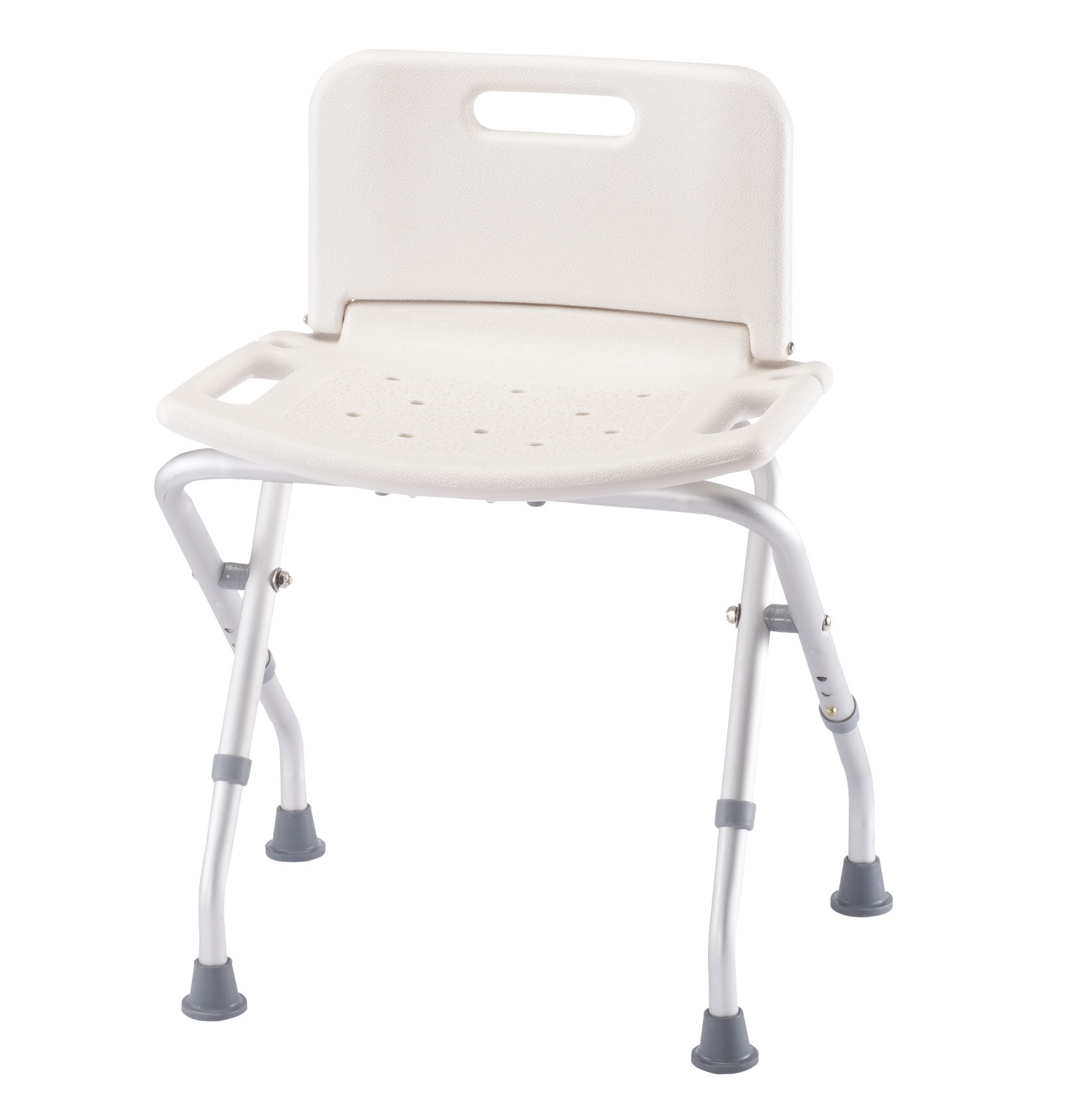 Adjustable Folding White Plastic Shower Chair with Back Support