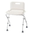 thumbnail image 1 of Folding Bath Seat with Back Support, Portable Shower Bench, White, 1 of 6