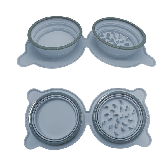 Pet Folding Silicone Bowl - Gray