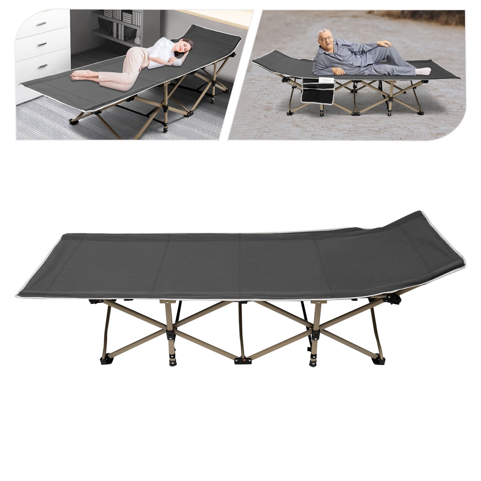Folding Sleeping Cots for Camping & Hunting, Travel Tent Cots Gray With