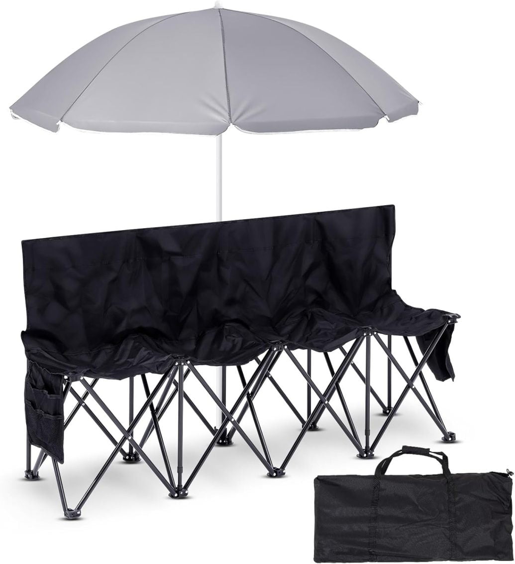 Folding Soccer Bench Chair Portable Team Sports Sideline Team Bench ...