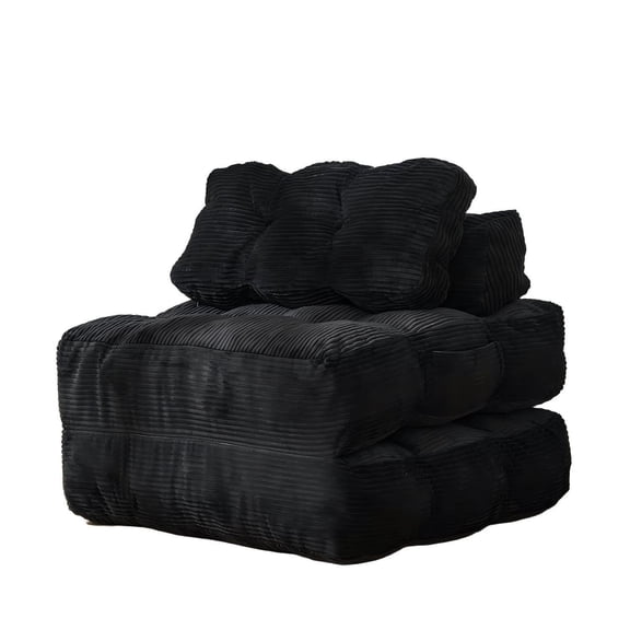 Folding Sofa Bed 2-Pack with Pillow - Convertible Sleeper Chair and Portable Mattress, Black