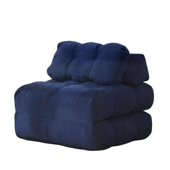 Folding Sofa Bed 2-Pack with Pillow - Convertible Sleeper Chair and Portable Mattress, Blue