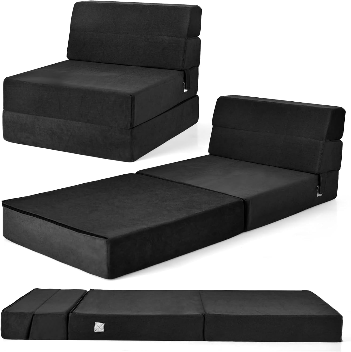 Folding Sofa Bed Chair 3in1 Convertible Couch Sleeper, Floor Futon
