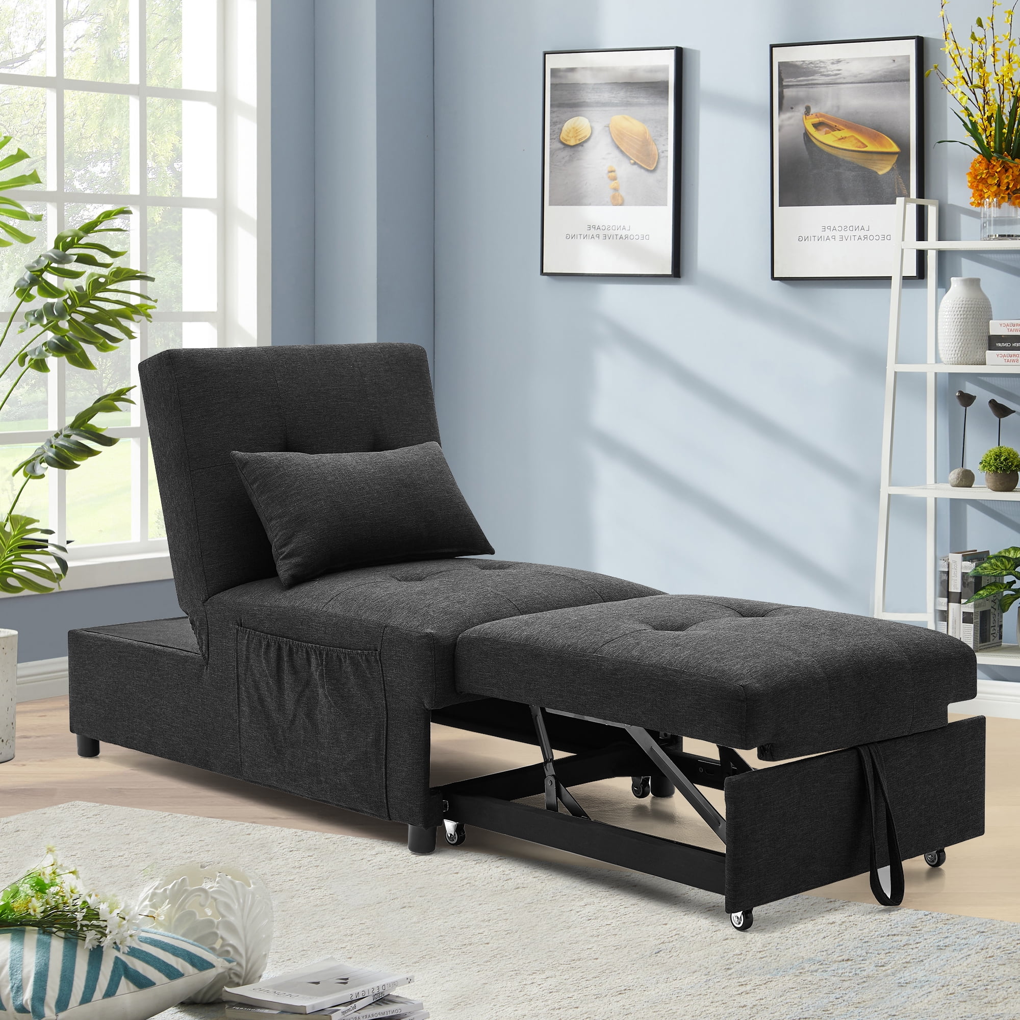 Folding Sofa Bed Chair, 4in1 MultiFunction Single Folding Ottoman