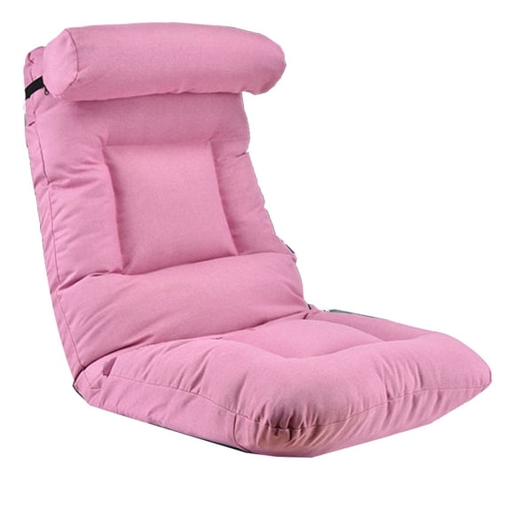 Folding Sofa Bed Chair With Headrest Linen Fabric Window Portable Chairs With 6 Reclining Position Floor Recliner Padded Sleeper Chairs With Back Support