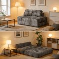 thumbnail image 1 of Folding Sofa Bed, Convertible Sleeper Chair with Pillow Foldable Mattress, Boneless Fold Out Chair Bed Comfy Floor Sofa Lounge for Living Room, Bedroom, Gray, 1 of 9