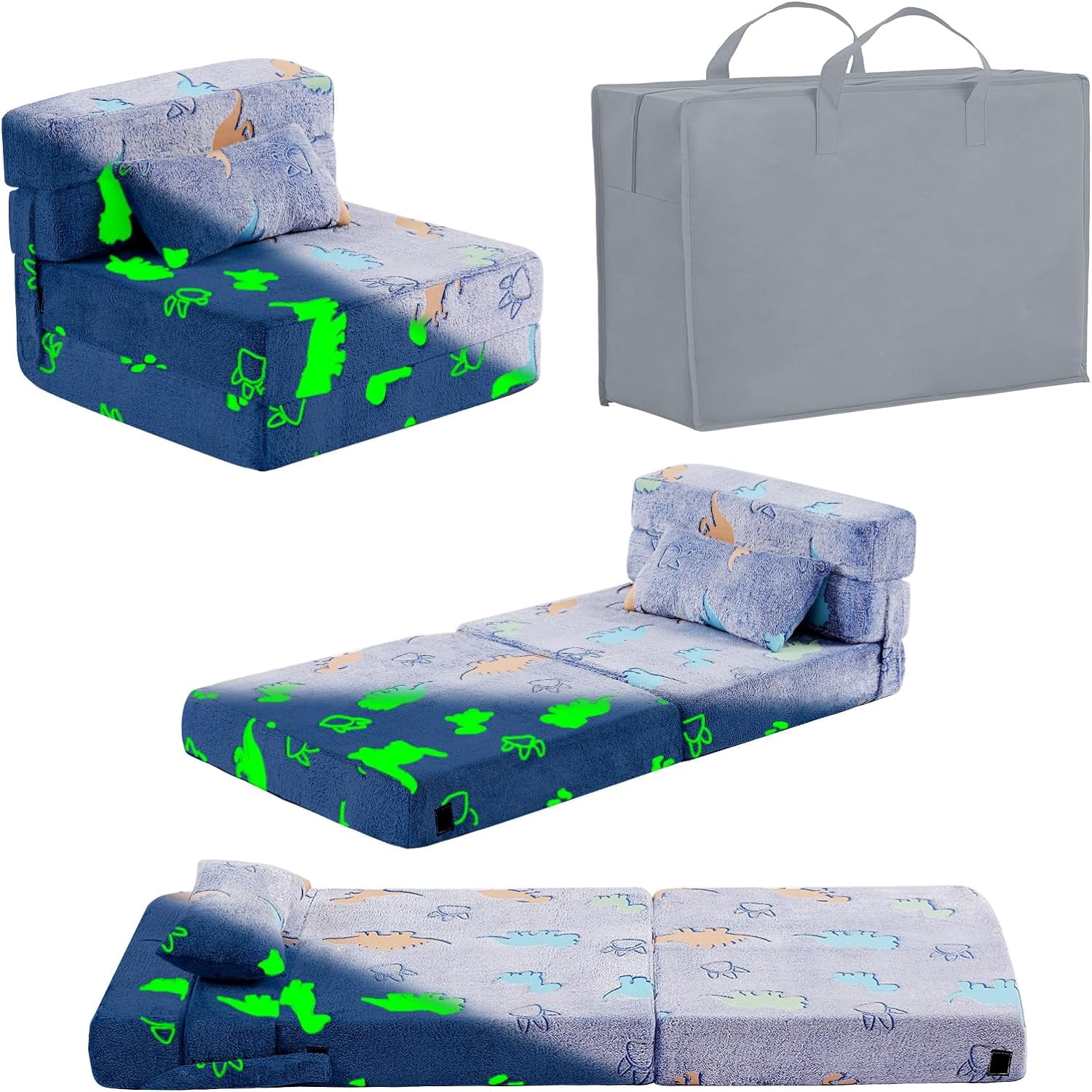 Panda Kids Plush Sofa Bed – Foldable Soft Chair & Sleeping Mattress