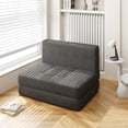 thumbnail image 1 of Folding Sofa Bed, Modern Convertible Sleeper Chair Bed for Home, Single Small Couch, Dark Gray, 1 of 7